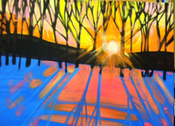 The image for DAWN THROUGH THE TREES