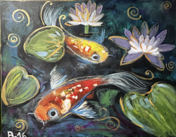 The image for SENIORS ART CLUB- THE KOI - (62 and UP) -$20 CLASS-