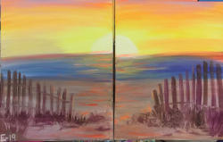 The image for Beach Sunset- Date Night ( solo painting too)