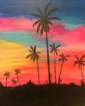 The image for Palm trees Vibrant Colors Sunset