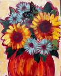 The image for GIMME A BREAK $15 CLASS!- FLORAL PUMPKIN- ADULTS ONLY