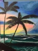 The image for Strong Ocean and Palm trees Sunset- In Store, PRESENTIAL CLASS