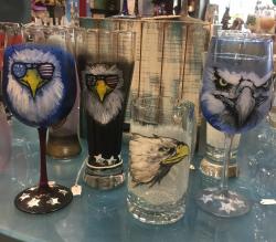 The image for Paint Eagle Wine Glasses!