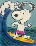 The image for New! Snoopy Riding the Wave- $5 off class